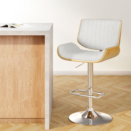 Artiss Bar Stools Swivel Leather Chairs Wooden - Furniture > Bar Stools & Chairs > Table & Bar Stools