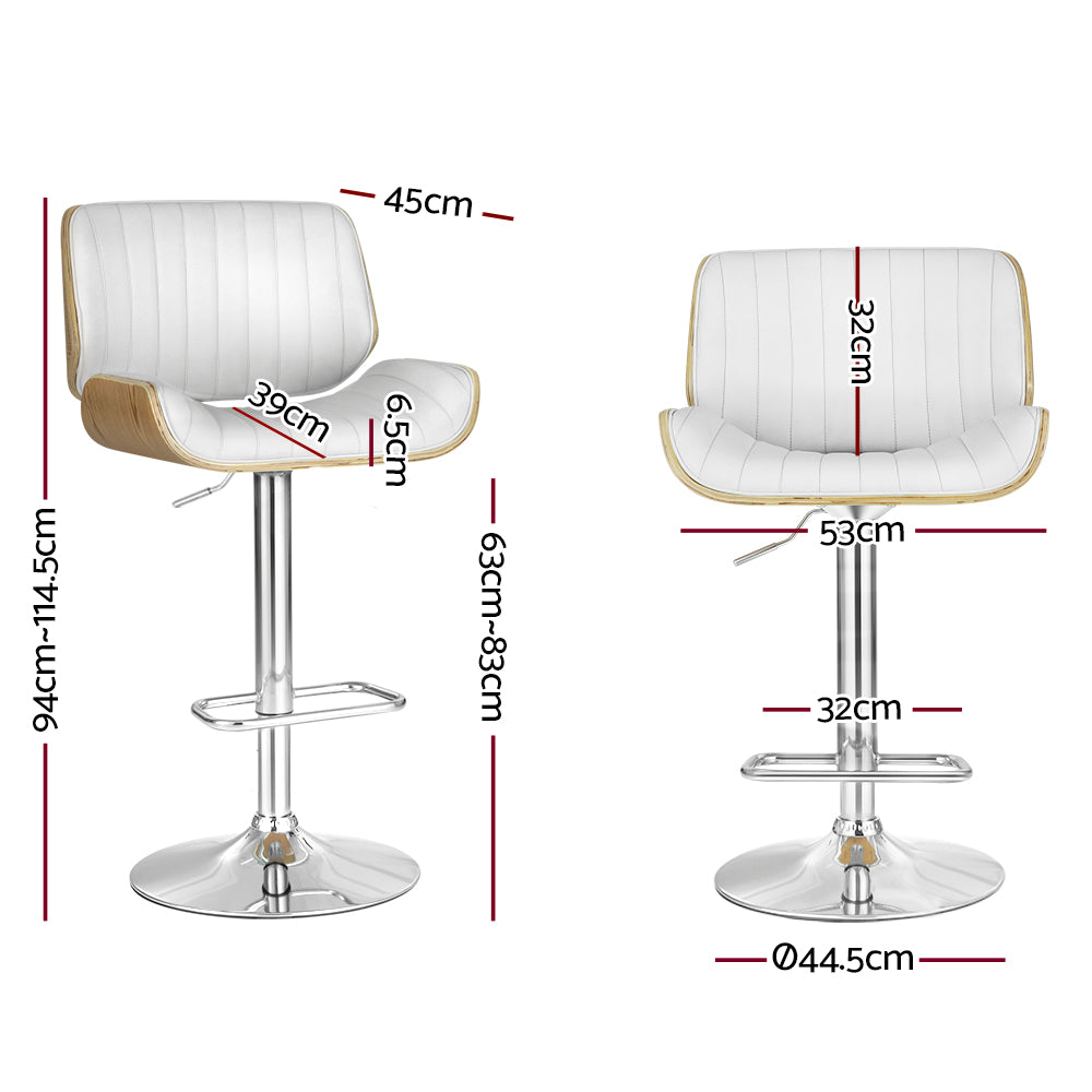 Artiss Bar Stools Swivel Leather Chairs Wooden - Furniture > Bar Stools & Chairs > Table & Bar Stools