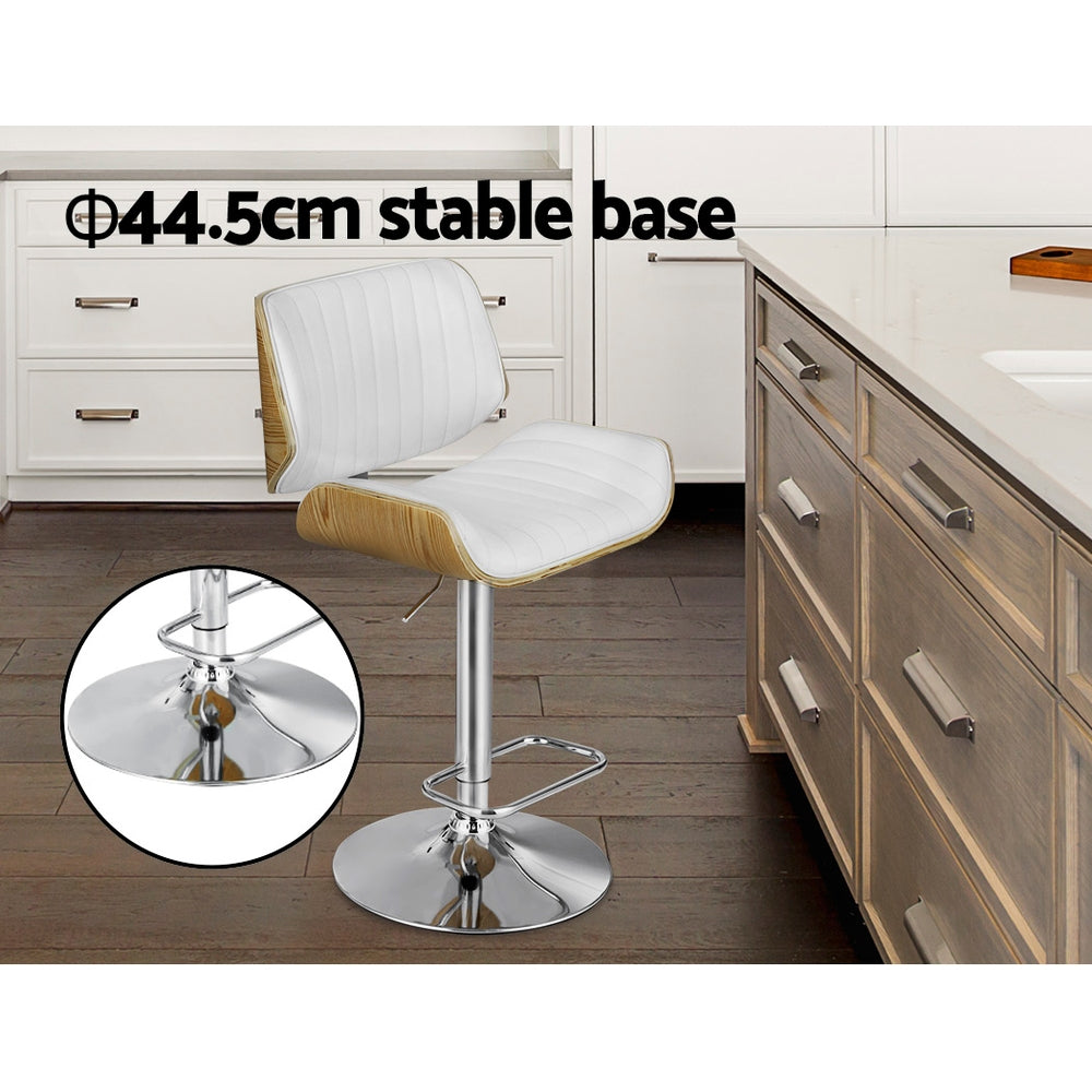 Artiss Bar Stools Swivel Leather Chairs Wooden - Furniture > Bar Stools & Chairs > Table & Bar Stools