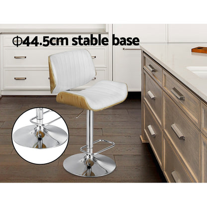 Artiss Bar Stools Swivel Leather Chairs Wooden - Furniture > Bar Stools & Chairs > Table & Bar Stools
