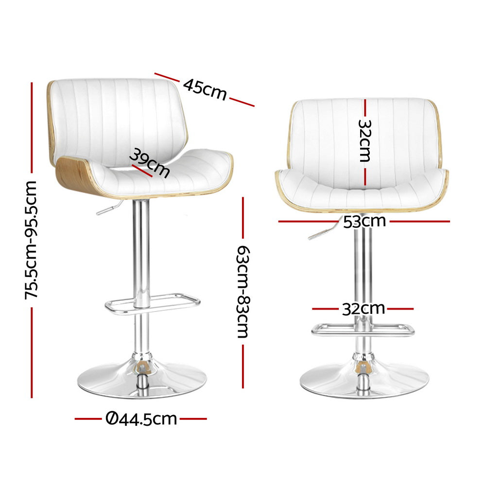 Artiss 4x Bar Stools Adjustable Leather Chairs - Furniture > Bar Stools & Chairs > Arm Chairs & Recliners