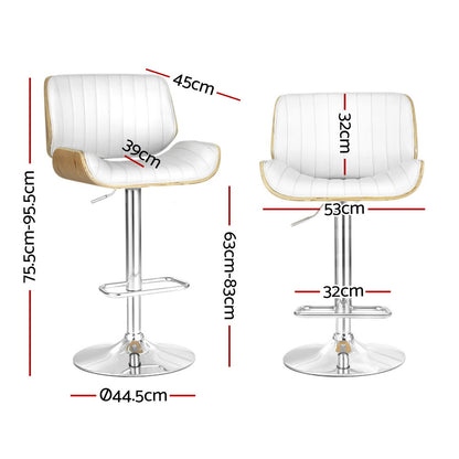 Artiss 4x Bar Stools Adjustable Leather Chairs - Furniture > Bar Stools & Chairs > Arm Chairs & Recliners
