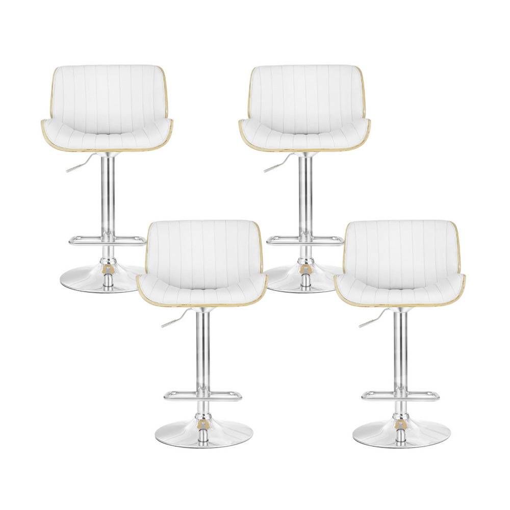 Artiss 4x Bar Stools Adjustable Leather Chairs - Furniture > Bar Stools & Chairs > Arm Chairs & Recliners