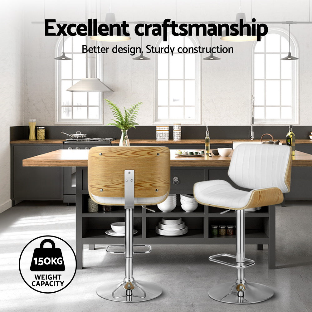 Artiss 4x Bar Stools Adjustable Leather Chairs - Furniture > Bar Stools & Chairs > Arm Chairs & Recliners