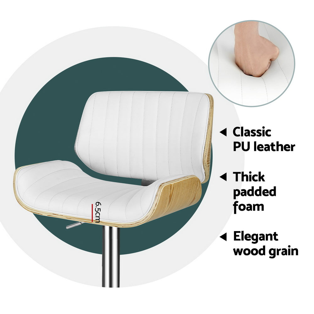 Artiss 4x Bar Stools Adjustable Leather Chairs - Furniture > Bar Stools & Chairs > Arm Chairs & Recliners
