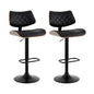 Artiss 2x Bar Stools Kitchen Dining Chairs Gas Lift Stool Wooden Leather Black - Furniture > Bar Stools & Chairs >