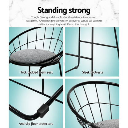 Artiss 4x Bar Stools Padded Seat Metal - Furniture > Bar Stools & Chairs > Table & Bar Stools