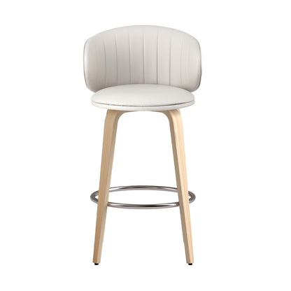 4x Artiss Bar Stools Dining Chairs Contoured Leather Wood Stool Furniture > Bar Stools & Chairs > Table & Bar Stools