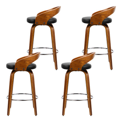 Artiss 4x Bar Stools Swivel Seat Curving Backrest Furniture > Bar Stools & Chairs > Table & Bar Stools
