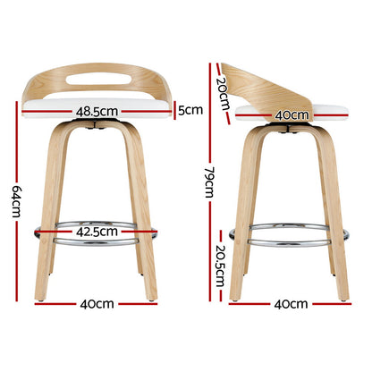 Artiss 4x Bar Stools Swivel Dining Chairs Low Back Counter Seat PU Cushion Furniture > Bar Stools & Chairs > Table &