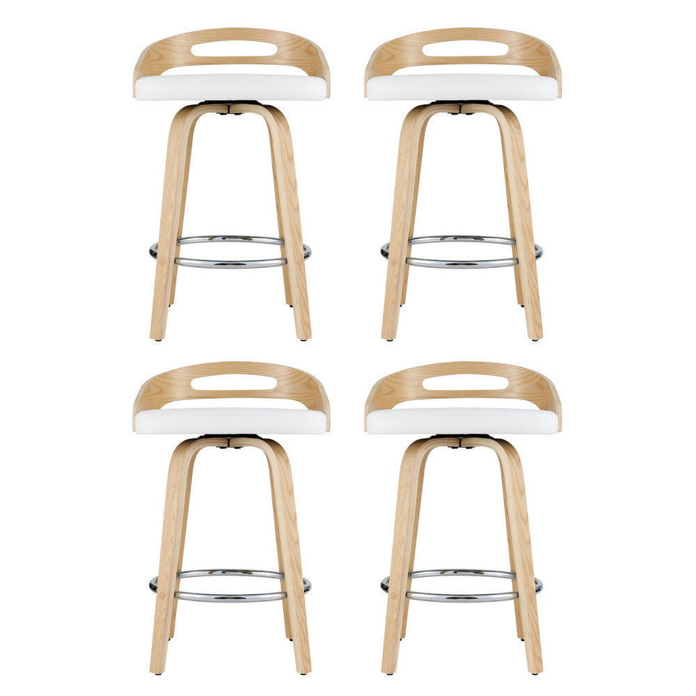 Artiss 4x Bar Stools Swivel Dining Chairs Low Back Counter Seat PU Cushion Furniture > Bar Stools & Chairs > Table &