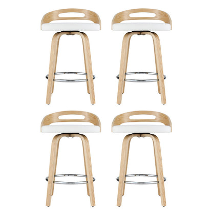 Artiss 4x Bar Stools Swivel Dining Chairs Low Back Counter Seat PU Cushion Furniture > Bar Stools & Chairs > Table &