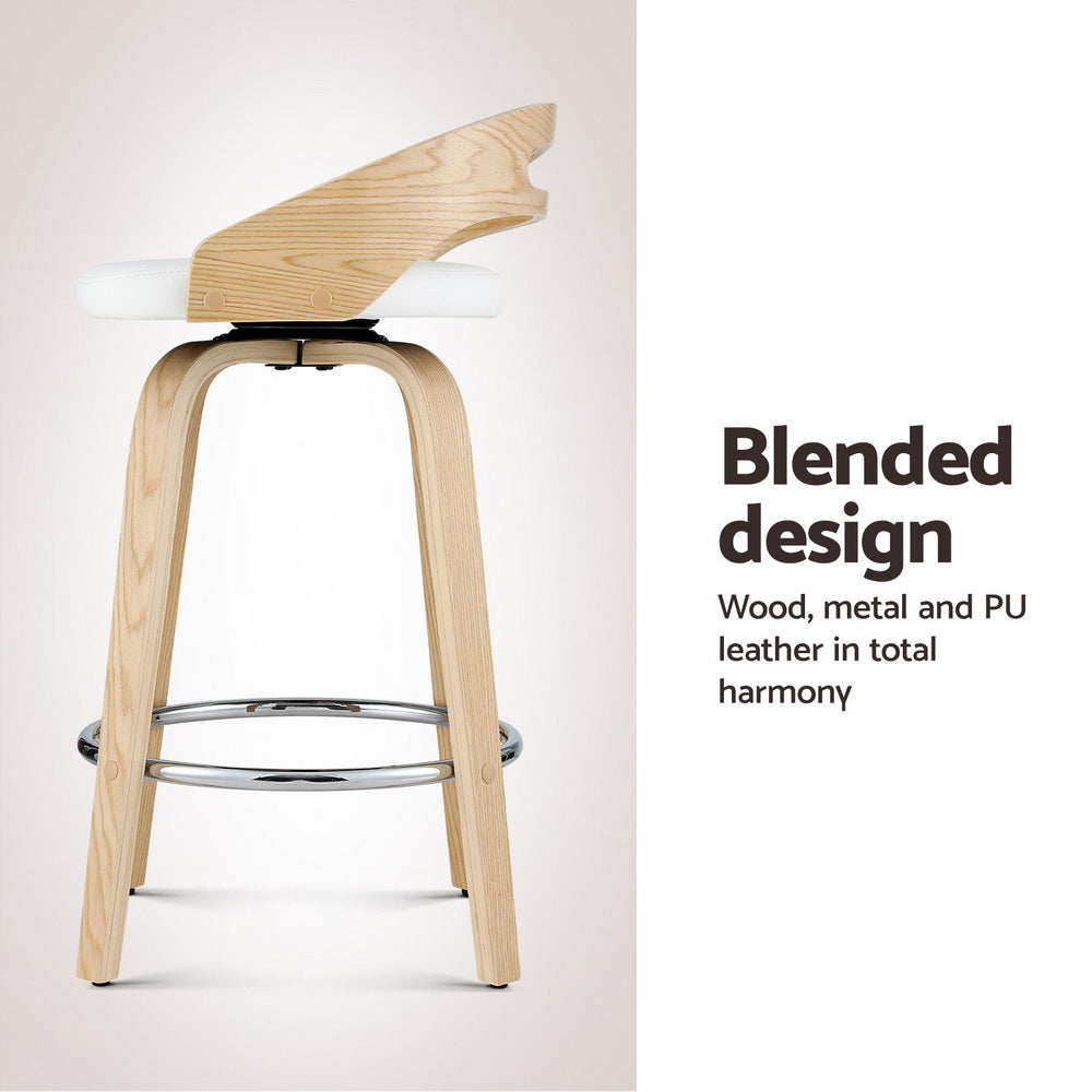 Artiss 4x Bar Stools Swivel Dining Chairs Low Back Counter Seat PU Cushion Furniture > Bar Stools & Chairs > Table &