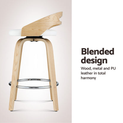 Artiss 4x Bar Stools Swivel Dining Chairs Low Back Counter Seat PU Cushion Furniture > Bar Stools & Chairs > Table &