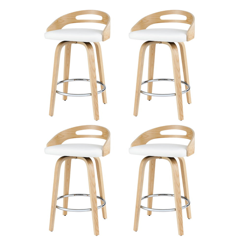 Artiss 4x Bar Stools Swivel Dining Chairs Low Back Counter Seat PU Cushion Furniture > Bar Stools & Chairs > Table &