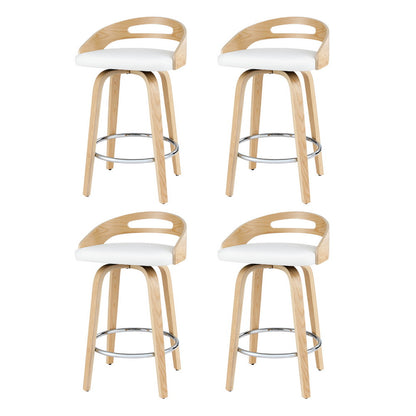 Artiss 4x Bar Stools Swivel Dining Chairs Low Back Counter Seat PU Cushion Furniture > Bar Stools & Chairs > Table &