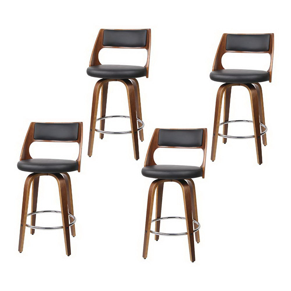 Artiss 4x Bar Stools Swivel Leather Chair 65cm Furniture > Bar Stools & Chairs > Table & Bar Stools