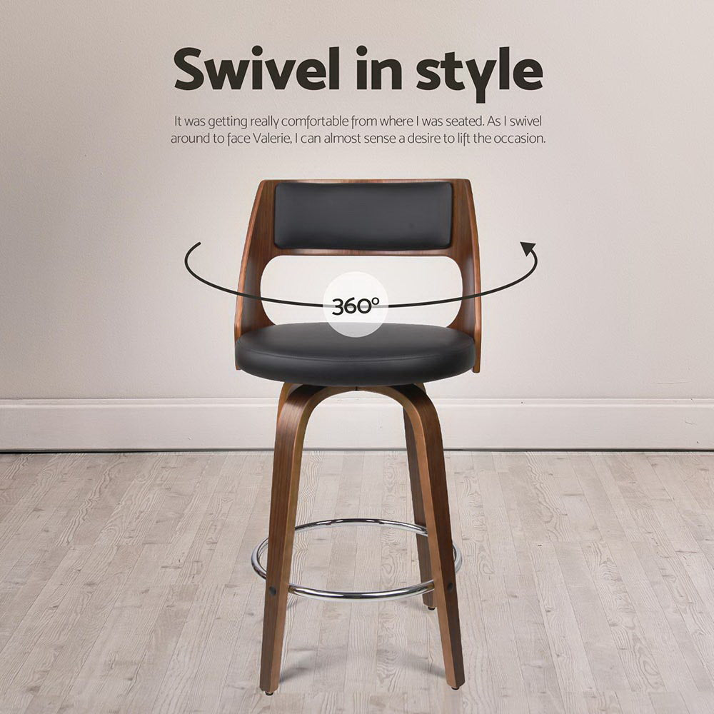 Artiss 4x Bar Stools Swivel Leather Chair 65cm Furniture > Bar Stools & Chairs > Table & Bar Stools