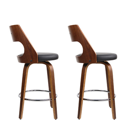 Artiss 2x Bar Stools Swivel Leather Chair 76cm - Furniture > Bar Stools & Chairs > Table & Bar Stools
