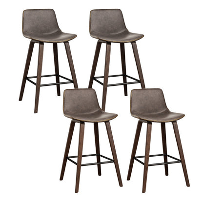 Artiss 4x Bar Stools Vintage Leather Wooden - Furniture > Bar Stools & Chairs > Table & Bar Stools