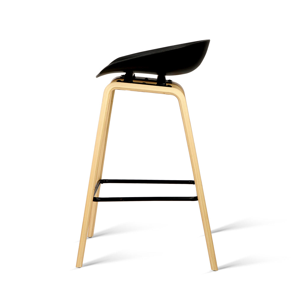 4x Artiss Bar Stools Kitchen Counter Stool Dining Chairs Wooden Black Furniture > Bar Stools & Chairs > Table & Bar