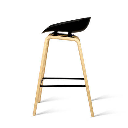 4x Artiss Bar Stools Kitchen Counter Stool Dining Chairs Wooden Black Furniture > Bar Stools & Chairs > Table & Bar
