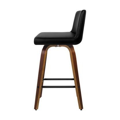 Artiss 4x Bar Stools Swivel Leather Padded Wooden - Furniture > Bar Stools & Chairs > Massage Chairs