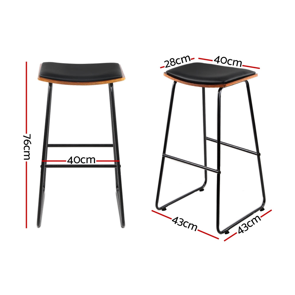 Artiss 4x Bar Stools Leather Padded Metal Furniture > Bar Stools & Chairs > Table & Bar Stools
