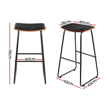 Artiss 4x Bar Stools Leather Padded Metal Furniture > Bar Stools & Chairs > Table & Bar Stools