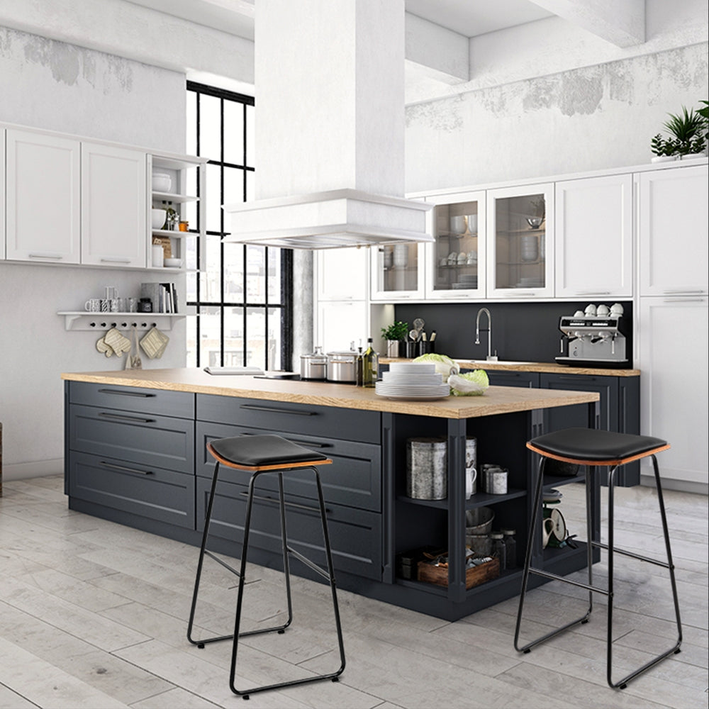Artiss 4x Bar Stools Leather Padded Metal Furniture > Bar Stools & Chairs > Table & Bar Stools