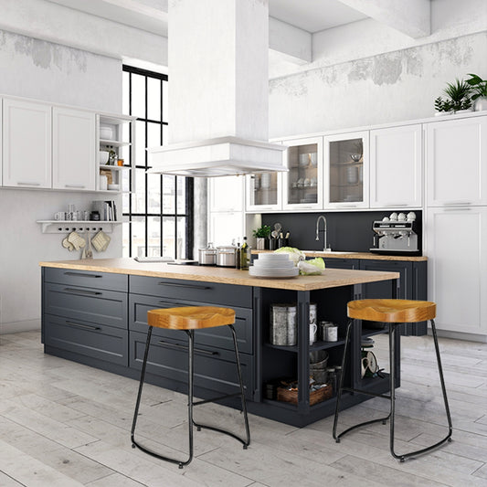 2x Bar Stools Tractor Seat 65cm Wooden - Furniture > Bar Stools & Chairs > Table & Bar Stools