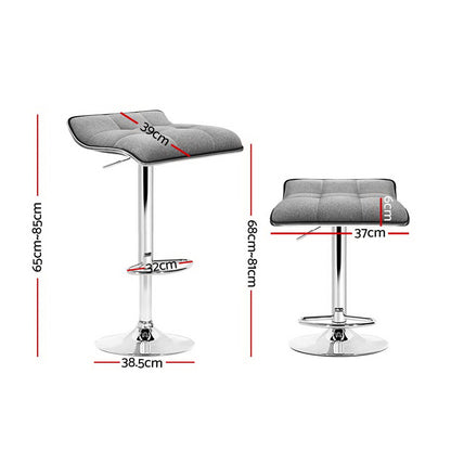 Artiss 4x Bar Stools Linen Padded Gas Lift Furniture > Bar Stools & Chairs > Table & Bar Stools