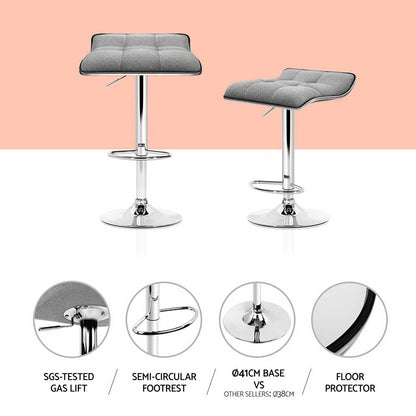 Artiss 4x Bar Stools Linen Padded Gas Lift Furniture > Bar Stools & Chairs > Table & Bar Stools
