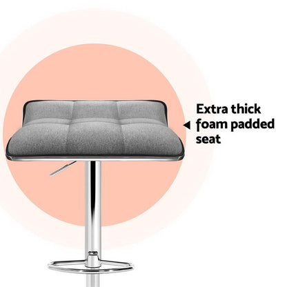 Artiss 4x Bar Stools Linen Padded Gas Lift Furniture > Bar Stools & Chairs > Table & Bar Stools