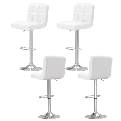 Artiss 4x Bar Stools Leather Gas Lift White - Furniture > Bar Stools & Chairs > Table & Bar Stools