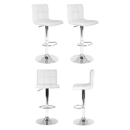 Artiss 4x Bar Stools Leather Gas Lift White - Furniture > Bar Stools & Chairs > Table & Bar Stools