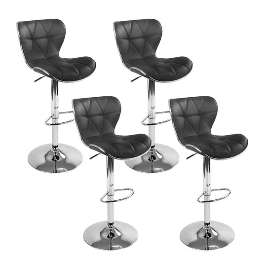 Artiss 4x Bar Stools Gas Lift Leather Seat Black - Furniture > Bar Stools & Chairs > Table & Bar Stools