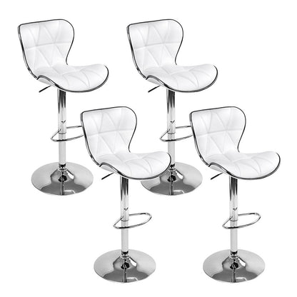 Artiss 4x Bar Stools Gas Lift Leather Seat White - Furniture > Bar Stools & Chairs > Table & Bar Stools