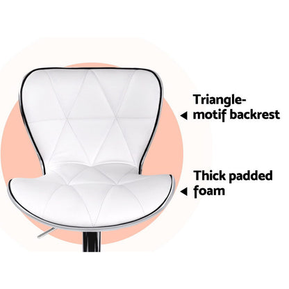 Artiss 4x Bar Stools Gas Lift Leather Seat White - Furniture > Bar Stools & Chairs > Table & Bar Stools