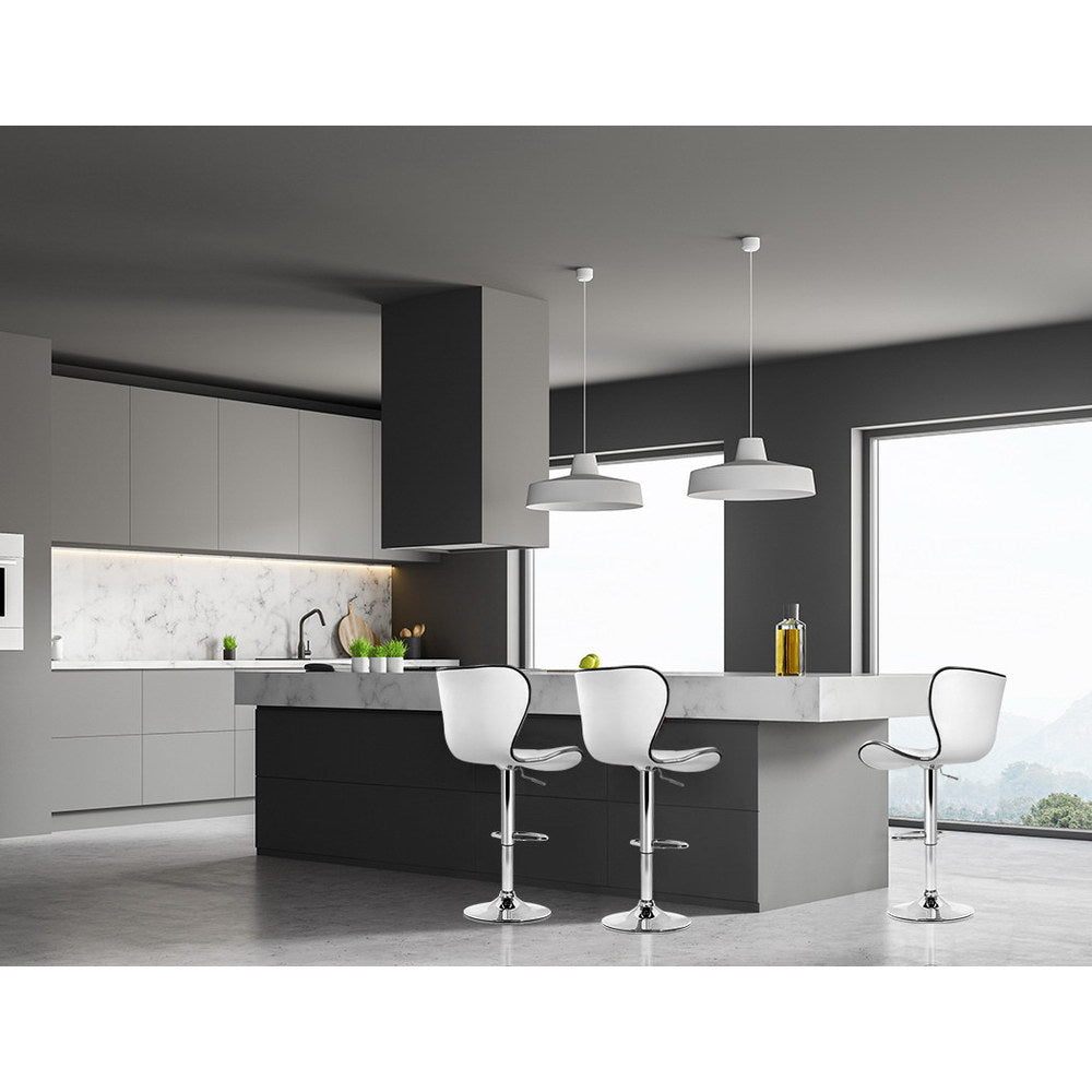 Artiss 4x Bar Stools Gas Lift Leather Seat White - Furniture > Bar Stools & Chairs > Table & Bar Stools