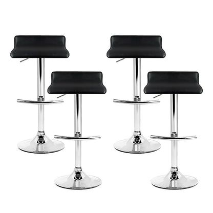 Artiss 4x Bar Stools Adjustable Gas Lift Chairs Black - Furniture > Bar Stools & Chairs > Table & Bar Stools