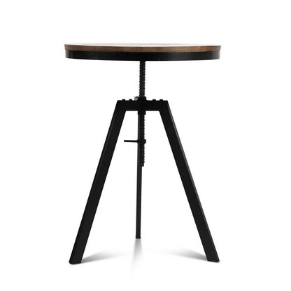 Artiss Bar Table 67-86CM Height Round Brown - Furniture > Dining > Dining Tables