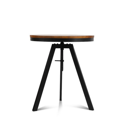 Artiss Bar Table 67-86CM Height Round Brown - Furniture > Dining > Dining Tables