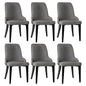 Dining Chairs Set of 6 Linen Fabric Grey