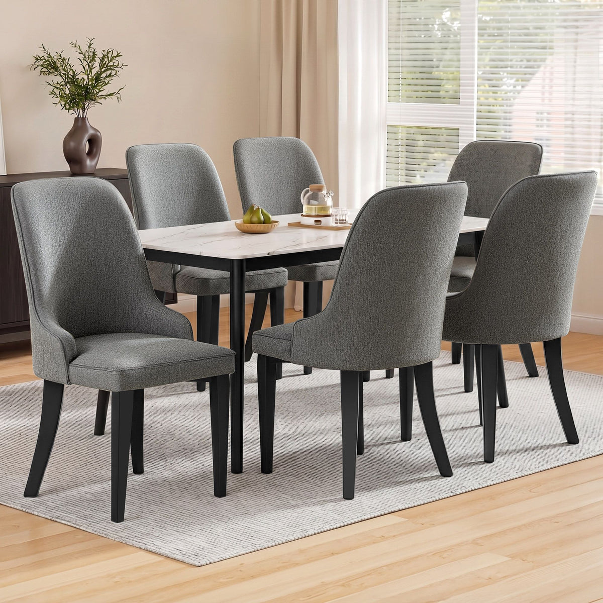 Domus Dining Chairs Set of 6 Linen Grey