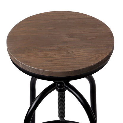 Artiss 2x Bar Stools Adjustable Wood Chairs - Furniture > Bar Stools & Chairs > Table & Bar Stools