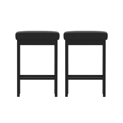2x Artiss Metal Bar Stools PU Seat Dining Counter Chairs - Furniture > Bar Stools & Chairs > Table & Bar Stools