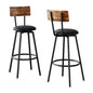 Artiss 2X Industrial Bar Stools Upholstered Counter Chairs Steel Frame Anti Scratch Furniture > Bar Stools & Chairs >