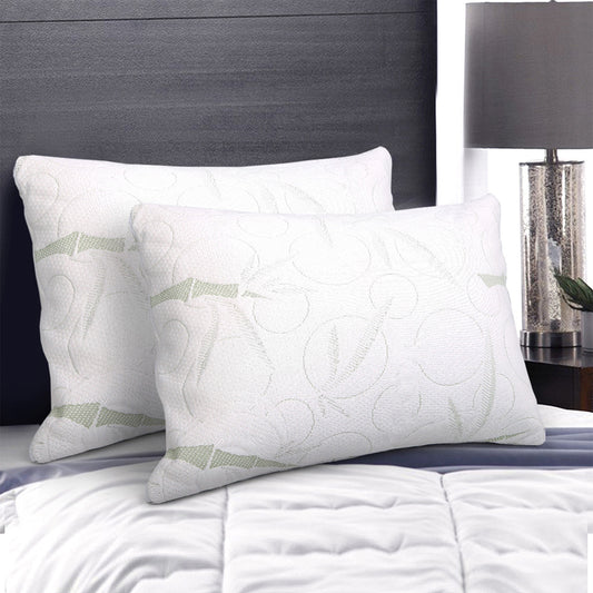 Giselle Bedding Memory Foam Pillow Bamboo Twin Pack - Home & Garden > Bedding > Pillows