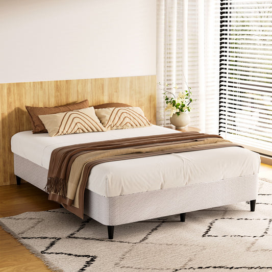 Artiss Bed Frame Queen Size Metal Grey MASON - Furniture > Bedroom > Beds & Bed Frames